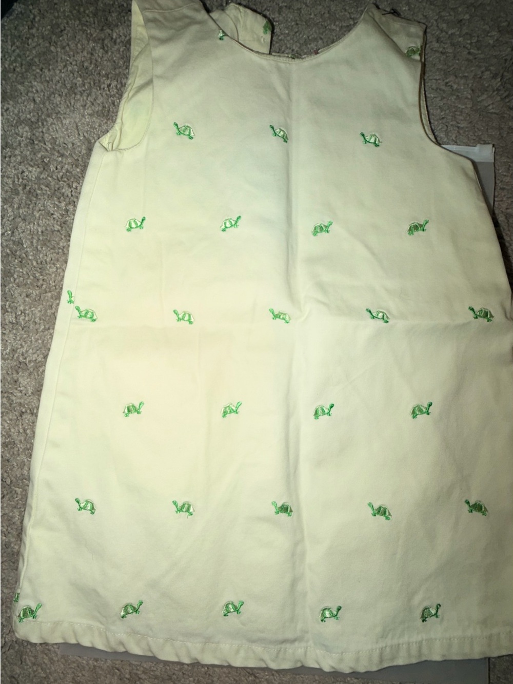 GAP Yellow Dress with Green Turtle Embroidery